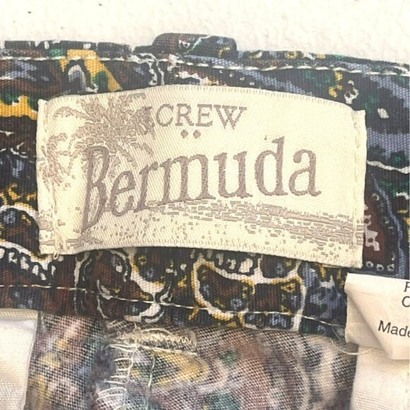 J Crew Bermuda Shorts Women Size 6‎ Paisley Floral Boho Beachy Stretch - Picture 3 of 7